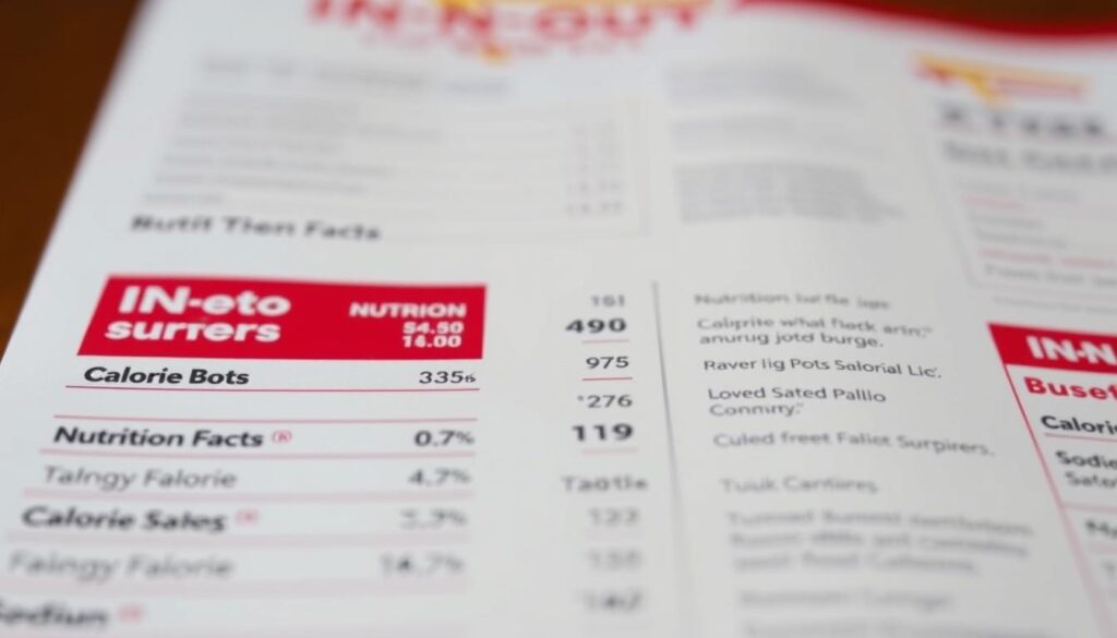 A detailed, high-resolution image of the nutrition facts for an In-N-Out Burger menu, shot from a slightly low angle with natural lighting and a shallow depth of field. The image shows a clean, minimalist layout with the nutrition information presented in a clear, organized manner against a plain background, emphasizing the key calorie and sodium details relevant to the article. The overall mood is informative and visually appealing, suitable for inclusion in the "How to customize orders to cut calories and sodium" section. A detailed, high-resolution image of the nutrition facts for an In-N-Out Burger menu, shot from a slightly low angle with natural lighting and a shallow depth of field. The image shows a clean, minimalist layout with the nutrition information presented in a clear, organized manner against a plain background, emphasizing the key calorie and sodium details relevant to the article. The overall mood is informative and visually appealing, suitable for inclusion in the "How to customize orders to cut calories and sodium" section.